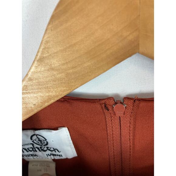 Alfred Shaheen Orange Black Color Block Jumpsuit Size 10 - Picture 3 of 6